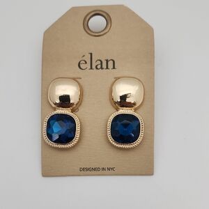 Gold and Blue Earrings